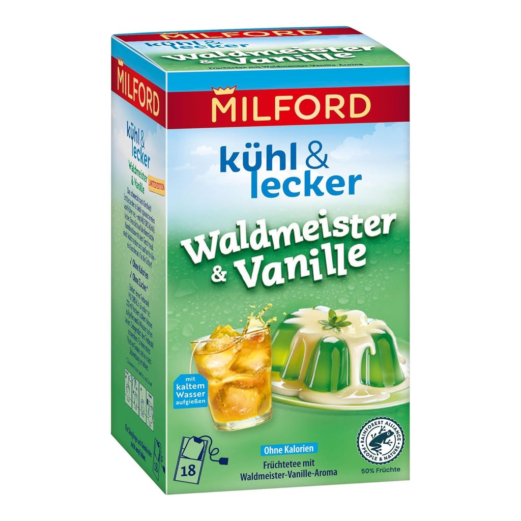 MILFORD Răcoritor și delicios Maracuja-Vanilie | Ceai de fructe cu aromă de maracuja-portocală-vanilie | 18 pliculețe de ceai