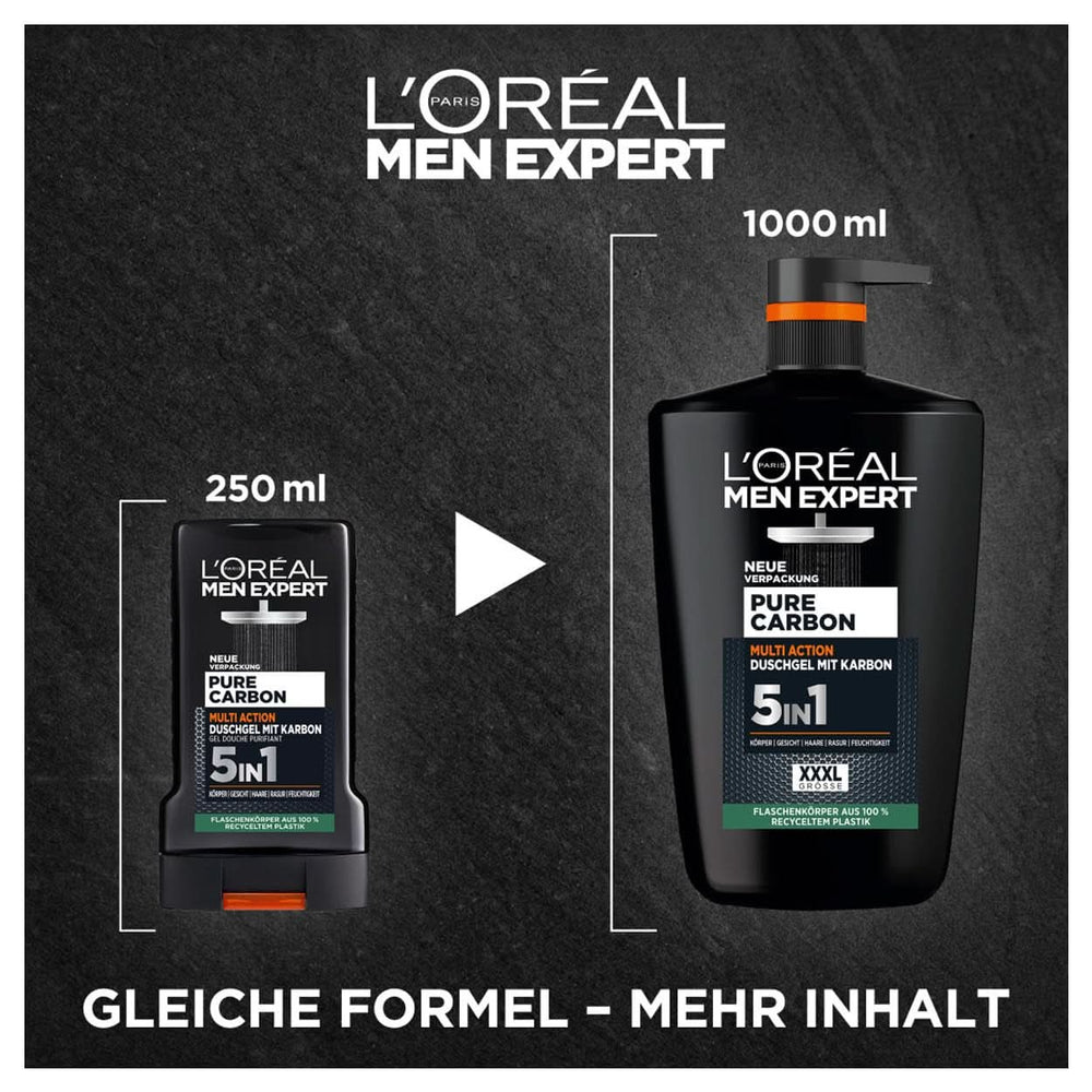 L'Oréal Men Expert XXXL 5In1 Gel de duș și șampon pentru bărbați, 1 litru Naty Shop