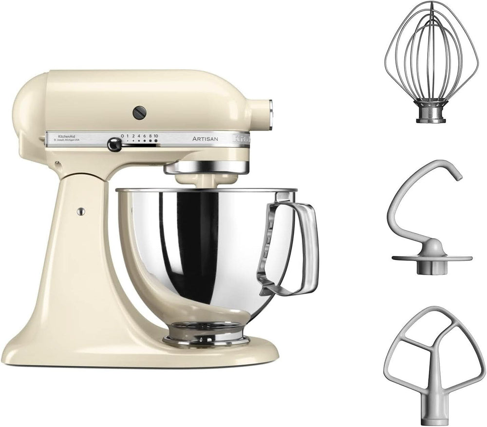 Mixer cu bol KitchenAid Artisan 5KSM125EER, 300W, 4.8L Naty Shop Crem