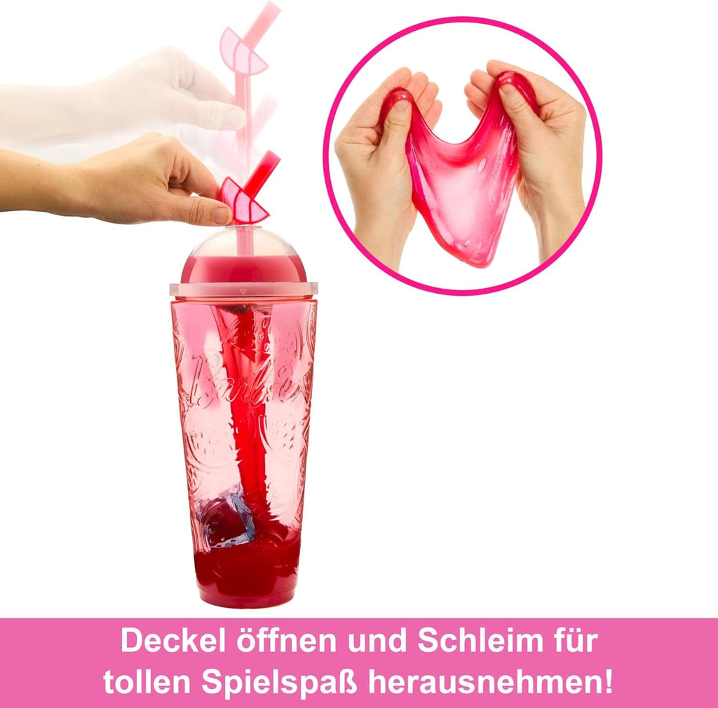 Barbie Pop Reveal Fruit - păpușă cu păr roșcat în aromă de pepene roșu, 8 surprize, fată squishy parfumată, păr și machiaj care își schimbă culoarea, pentru copii de la 3 ani, HNW43 Papusi Naty Shop