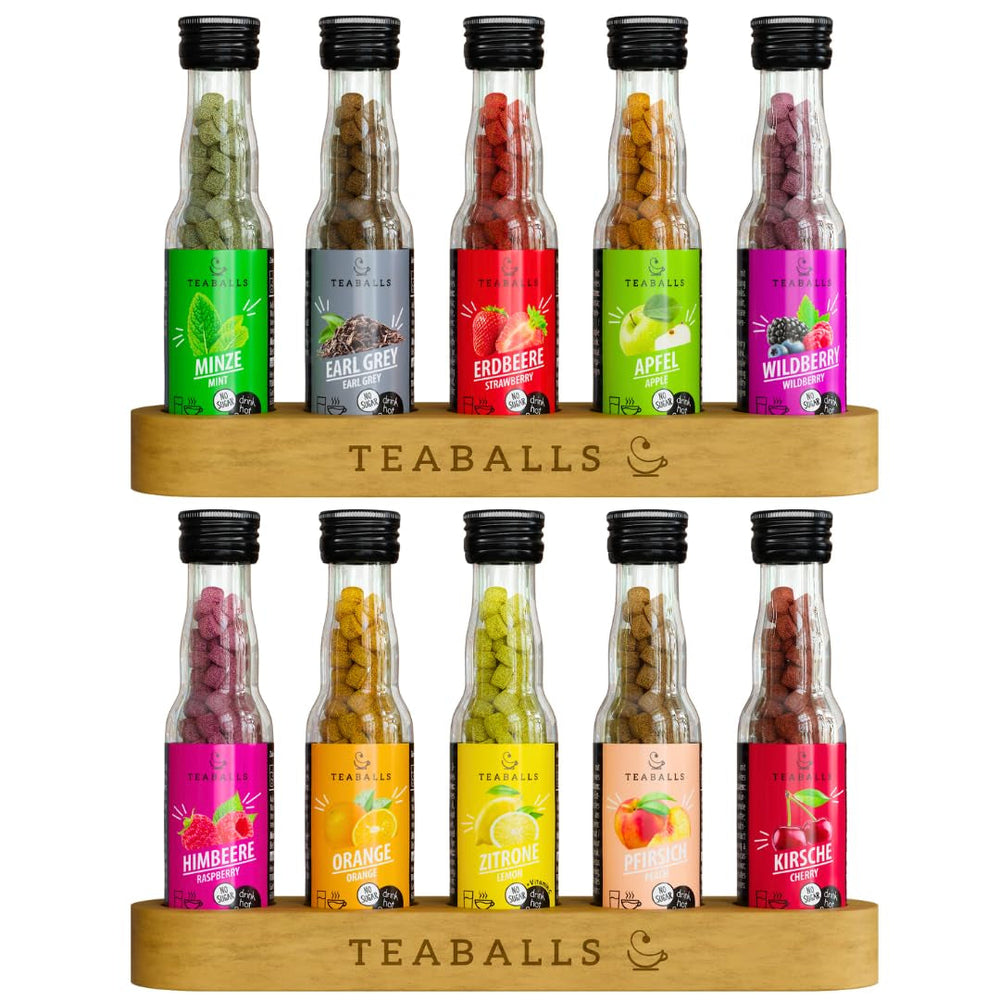 TEABALLS - Set de 3 POWER TEA MIX - ZMEURĂ, ENERGIE, CIREȘE Pentru aproximativ 120 de cești de ceai