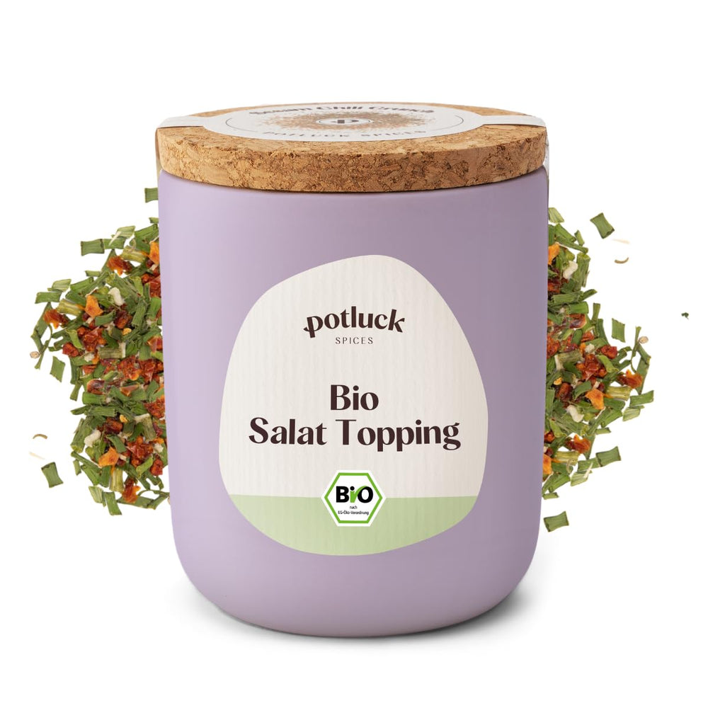 Potluck | Bio Sizilianisches Zitronensalz | Gewürzsalz für Fisch, Meeresfrüchte, Gemüse, Salate und Dressings | 140g im Keramiktopf