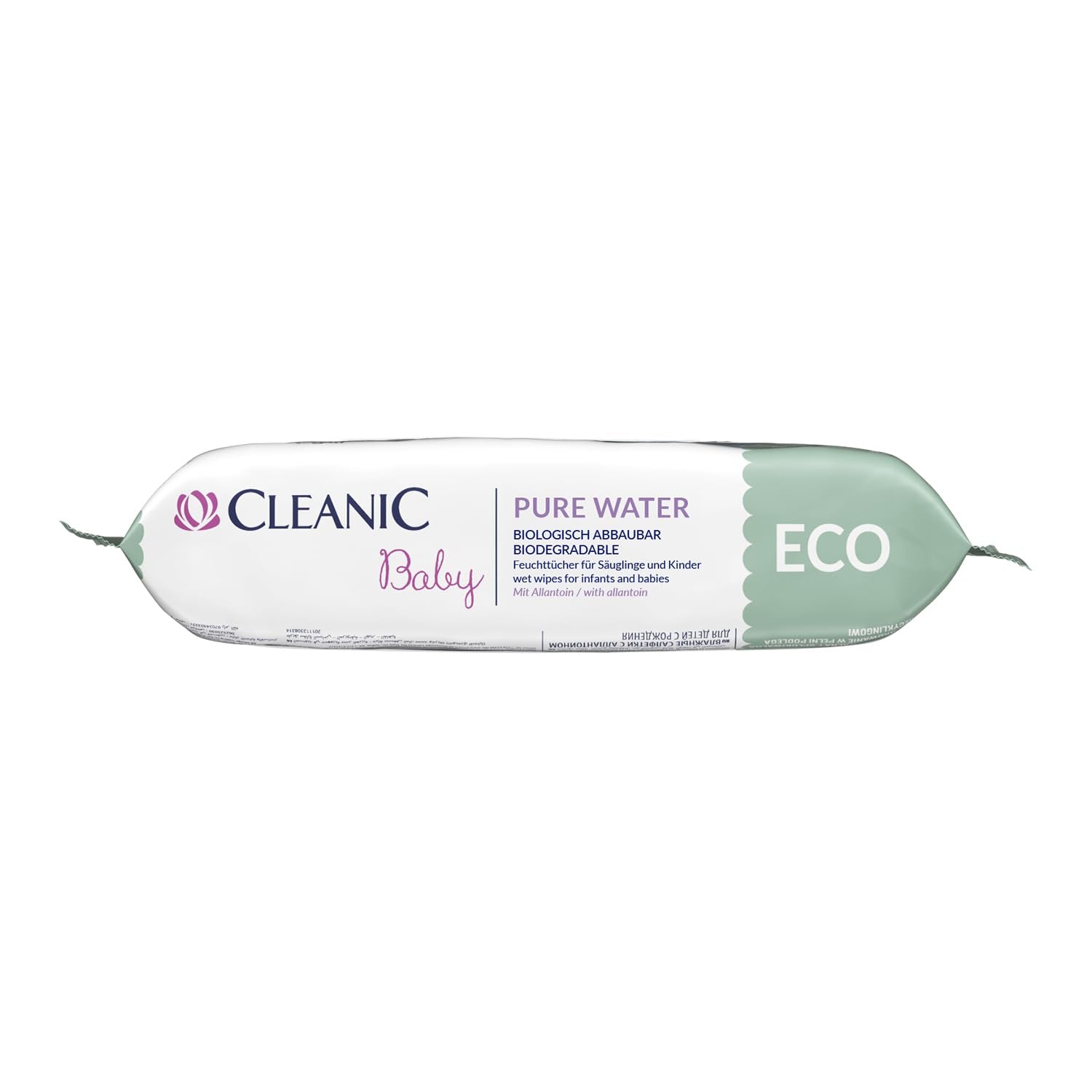 Șervețele umede Cleanic Baby Eco Pure Water – (1 x 50 buc.) Șervețele umede pentru copii și sugari – fără parfum, se pot arunca la toaletă, piele sensibilă – 50 buc.