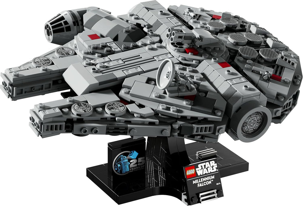 LEGO Star Wars Millennium Falcon, set aniversar 25 de ani pentru adulți, navă construibilă, piesă de colecție din "O nouă speranță", kit model navă spațială, cadouri pentru bărbați, femei 75375 Seturi de constructie Besuche den LEGO-Store
