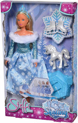 Simba 105733631 - Steffi Love Patinaj, păpușă de joacă ca prințesă de iarnă cu platformă magică de patinaj și unicorn mic, 29 cm, de la 3 ani
