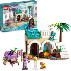 LEGO 43223 Disney Wish Asha în orașul Rosas, set de film Wish cu piață, mini păpușă Asha, Valentino ca capră de jucărie și figuri de stele, cadou pentru copii de la 6 ani, fete și băieți Seturi de constructie Besuche den LEGO-Store Singur
