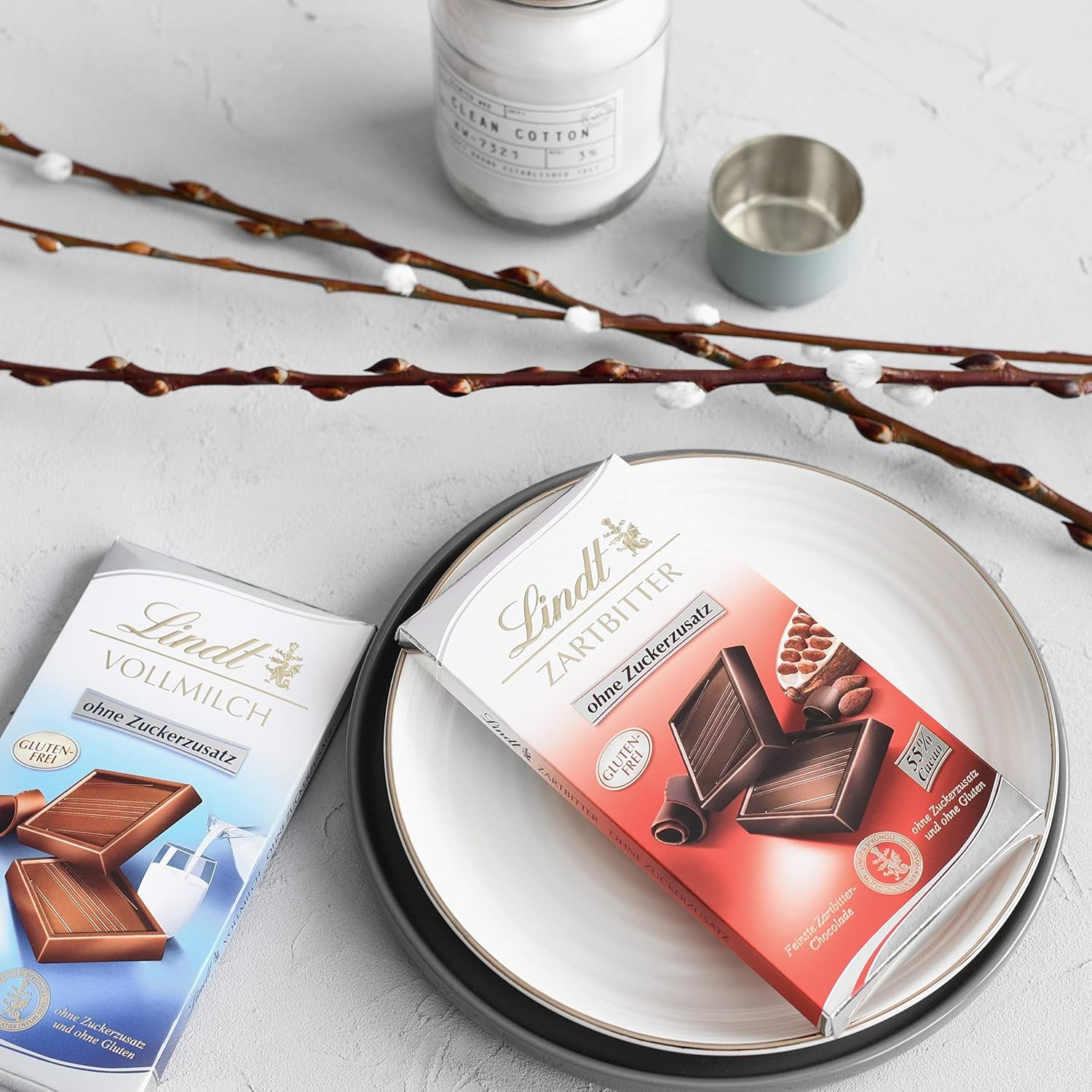 Ciocolată neagră fără zahăr adăugat | Tabletă 100g | Cea mai fină cu 55% cacao, fără gluten | Tabletă de ciocolată | Set cadou de ciocolată (pachet de 4)