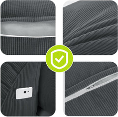 Pernă Johnear cu pană, pernă de citit pentru pat și canapea, pernă pentru spătar, pernă pentru tăblie, pernă lombară triunghiulară mare (gri, 45 cm)