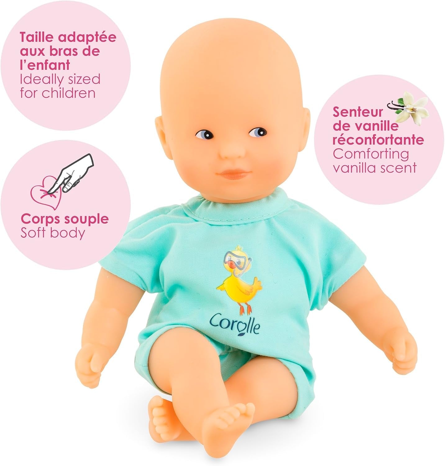 Corolle - Meine erste Babypuppe, Mini-Bada, blau, 20 cm, ab 18 Monaten, 9000120310