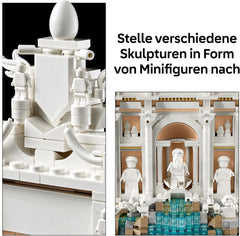 LEGO Architecture Trevi-Brunnen - Modell eines Wahrzeichens von Rom mit Minifiguren Skulpturen - Sammlerstück für das Büro und Wohnzimmer - Geschenk für Erwachsene und Architekturliebhaber 21062