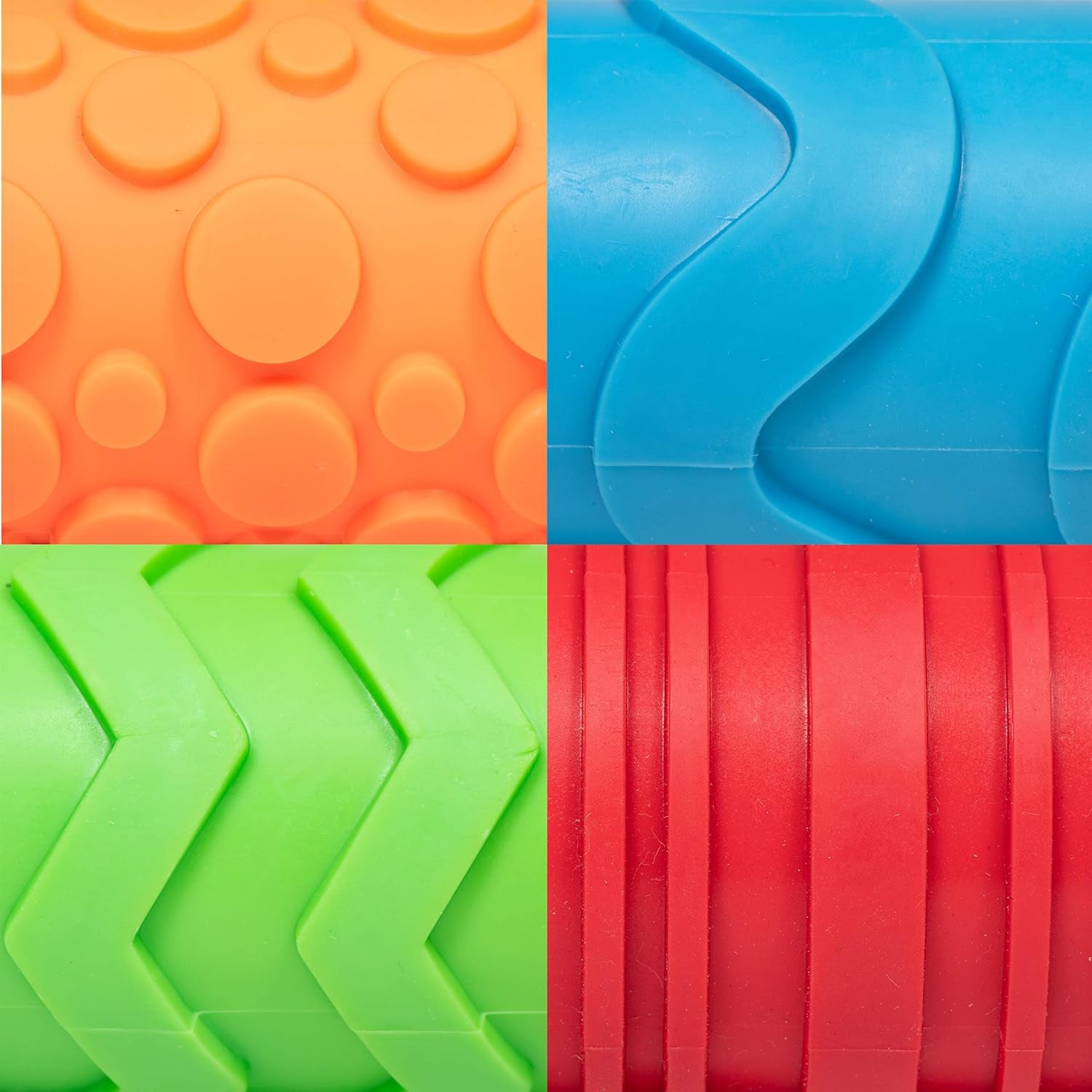 Role texturate pentru vopsea și lut - set de 4 - role de modelat texturate pentru copii - modele versatile pentru meșteșuguri și decorare