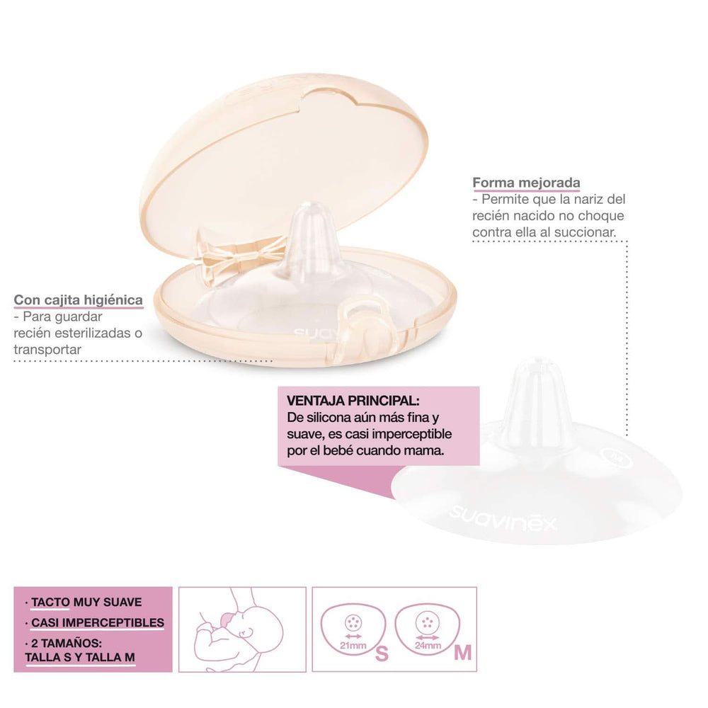 Suavinex Brustpolster Aus Silikon, Größe S, 2 Stück Accesorii Hrana si Alaptare Bebe Naty Shop