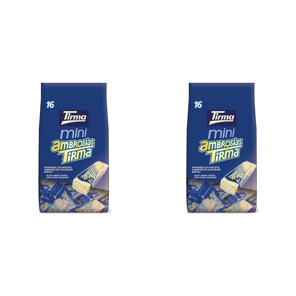 Tirma Mini Napolitane Ciocolată Albă | (16 unități x 13,5g), 216g | Umplutură delicată cu cremă | Non-OMG | Potrivit pentru vegetarieni | Ambalate individual | Gustare la pachet
