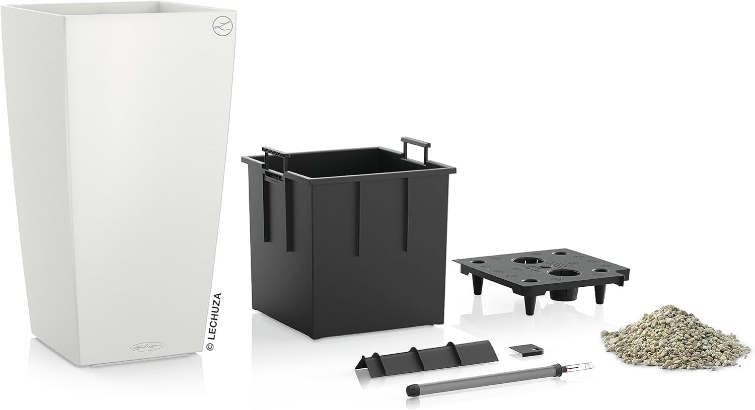 LECHUZA CUBICO Culoare 30 alb 13130, 29,5x29,5x56,5 cm