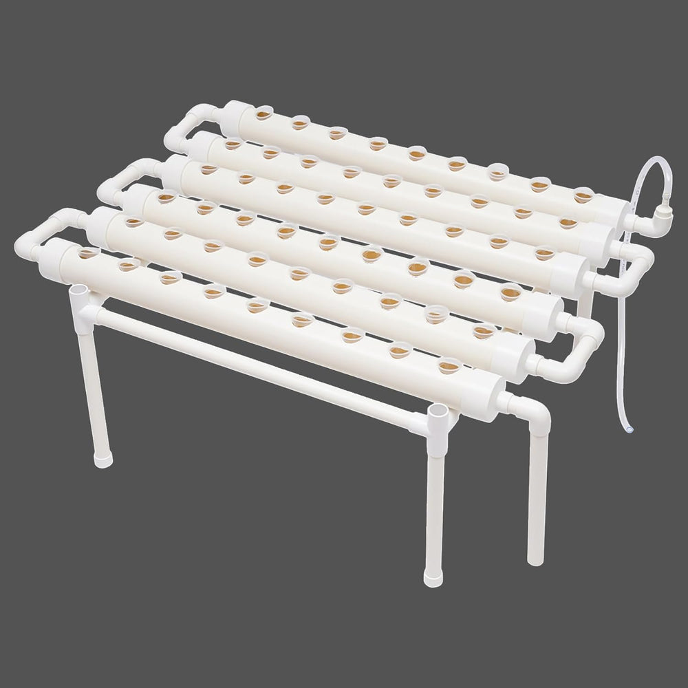 Kit de creștere hidroponică cu 1 strat cu 54 de locuri de plantare, sisteme de creștere a plantelor fără sol din PVC cu pompă de apă, kituri de creștere hidroponică pentru cultivarea legumelor și fructelor pe balcoane, grădini, terase și curți