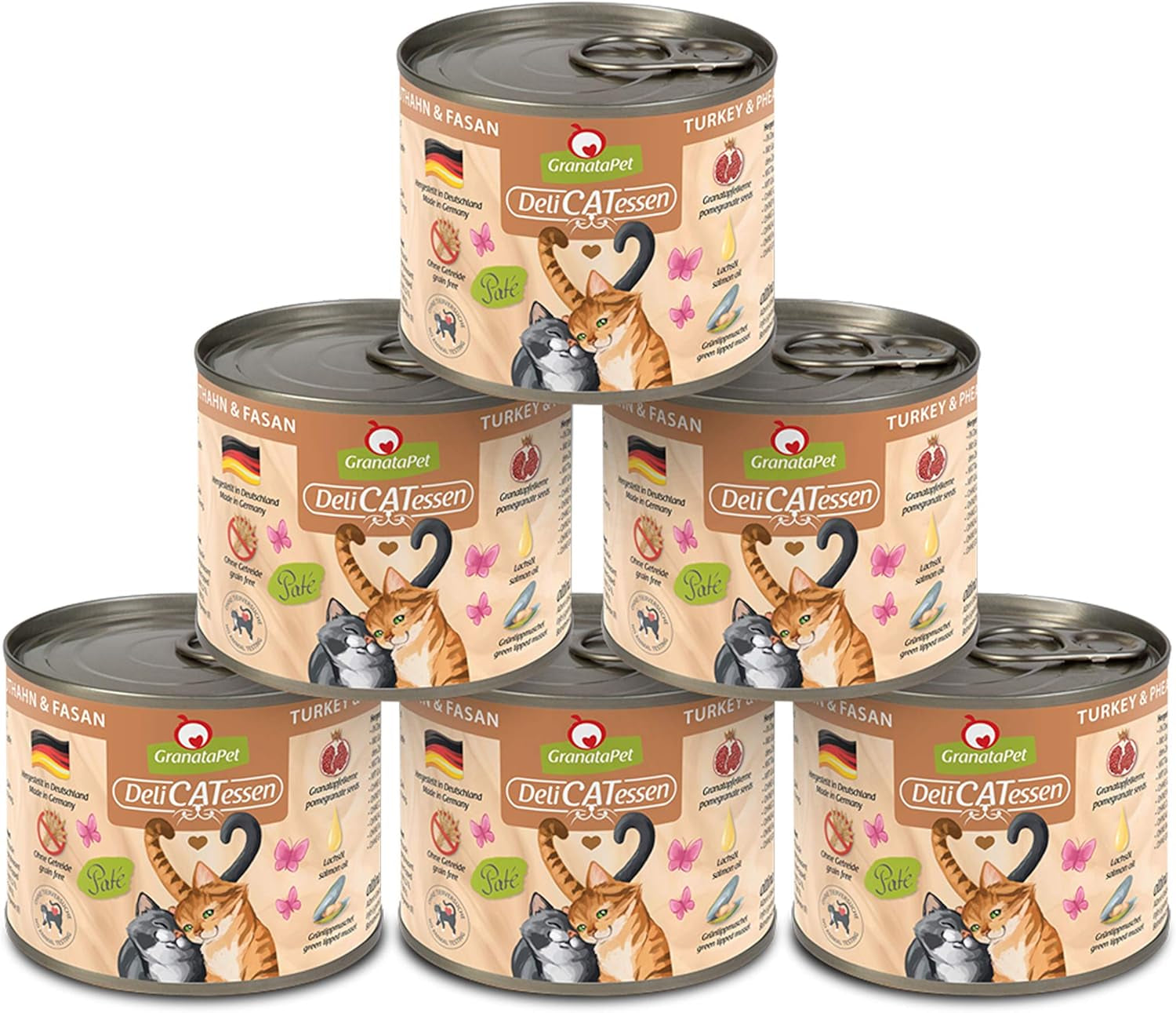 Granatapet Delicatessen Chicken PUR, hrană umedă pentru pisici, hrană fără cereale & fără zahăr adăugat, hrană pentru pisici cu conținut ridicat de carne & uleiuri de înaltă calitate, 6 X 400 G