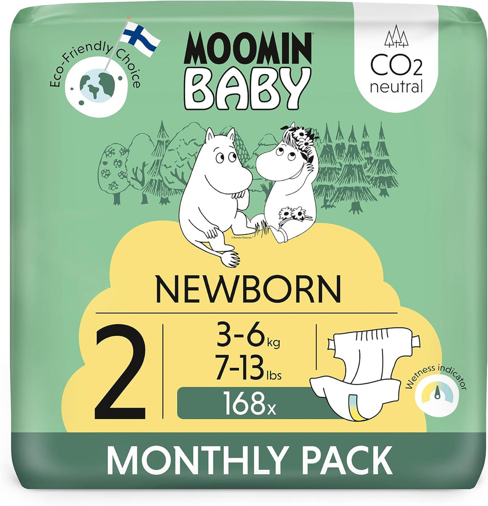 Scutece Moomin Baby Eco, mărimea 3, 5-8 kg, 48 bucăți, scutece premium moi | Moi și prietenoase cu pielea, respirabile, absorbante, fără substanțe chimice inutile |