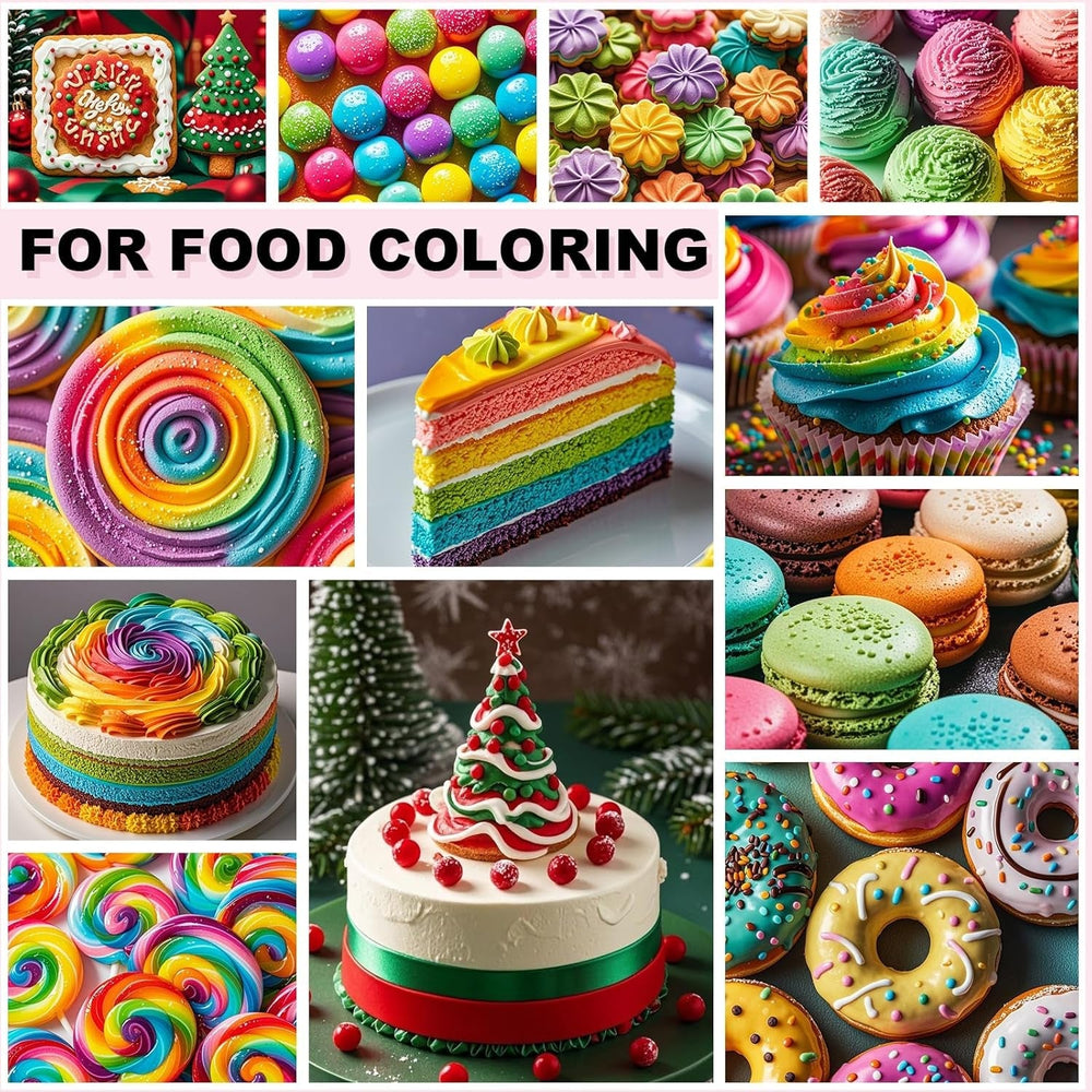 Colorant alimentar - Set de 7 coloranți alimentari de 12 ml pentru copt torturi - Colorant alimentar vibrant pentru decorarea torturilor, slime DIY, realizarea de slime