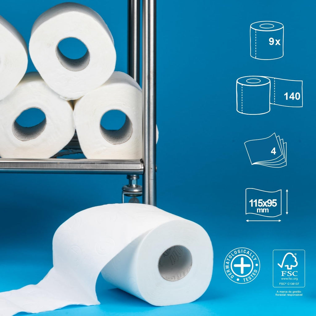 Hârtie igienică Renova ROYAL 9 role, albă, normală