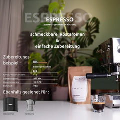 ESPRESSO | Boabe de cafea 500g - 100% Arabica | Proaspăt prăjite pentru prepararea espresso | Boabe de cafea întregi | Aromă clasică de cafea