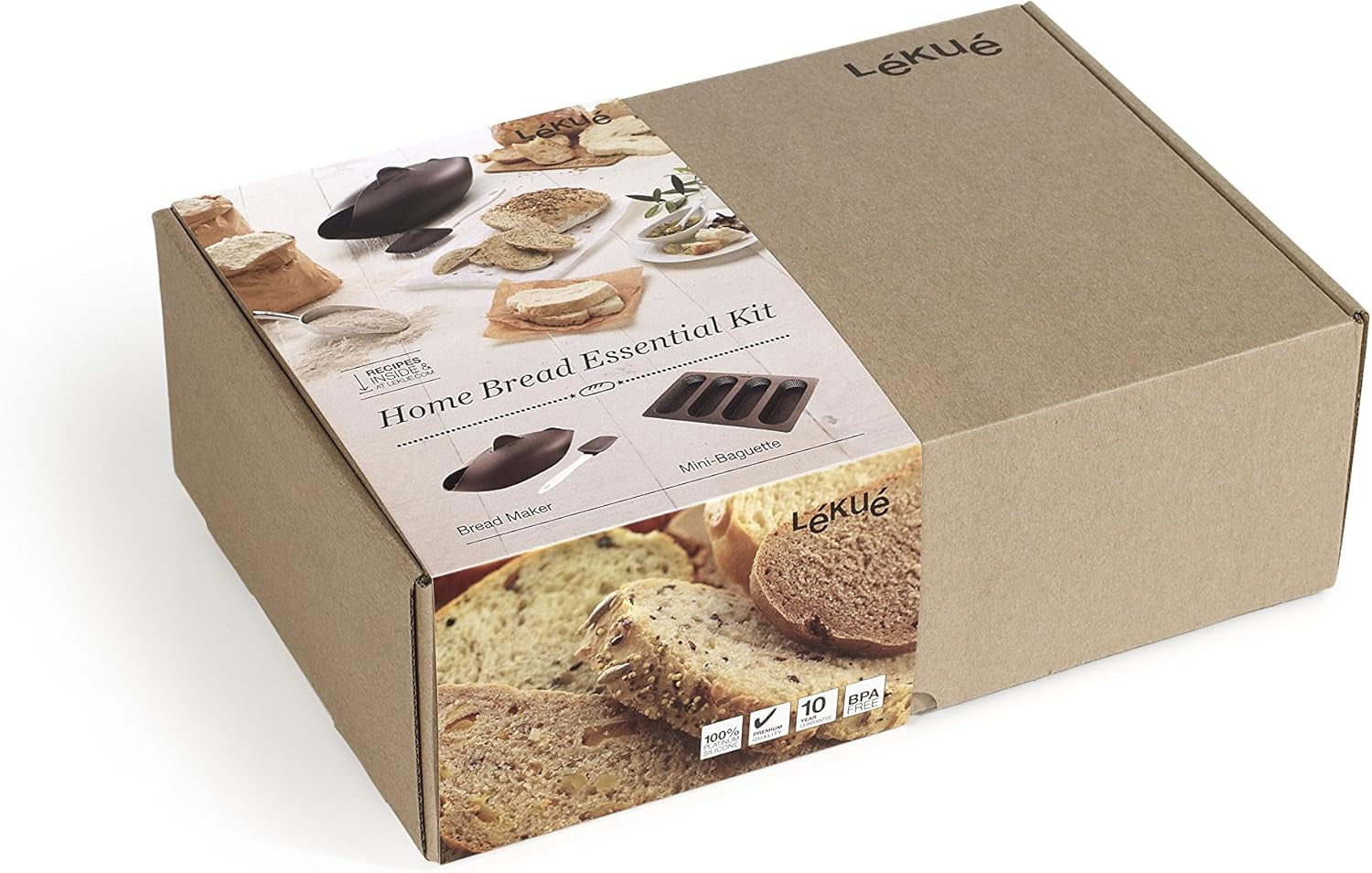 Set de copt pâine Lékué, silicon, maro, 30 x 25 x 15 cm (3000085SURM017)
