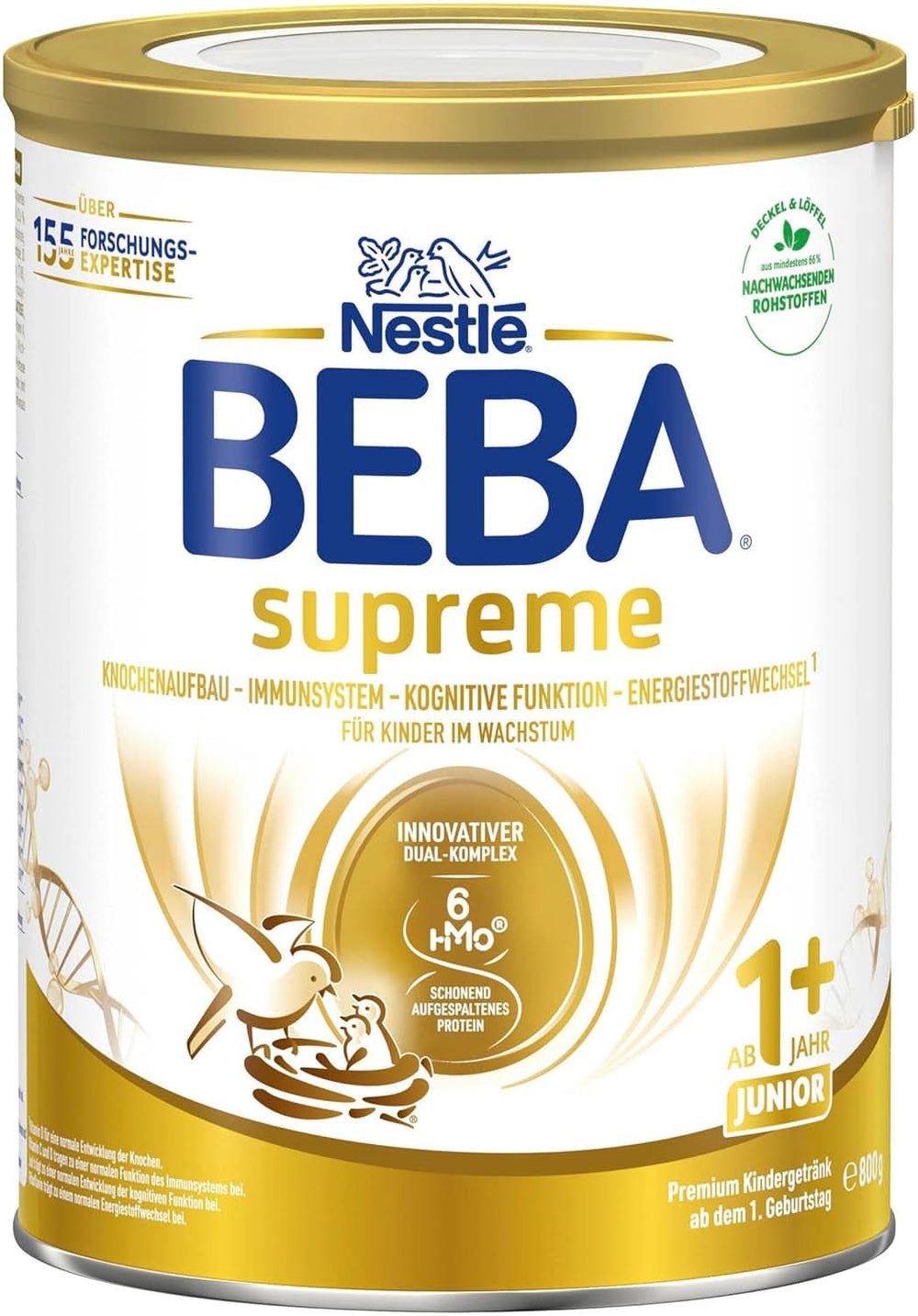 Băutură pentru copii BEBA SUPREME Junior 1+ de la 1 ani, mâncare pentru copii cu complex 6 HMO, numai lactoză, fără ulei de palmier, pachet 6 (6 x 800 g) Mama si Copilul Naty Shop