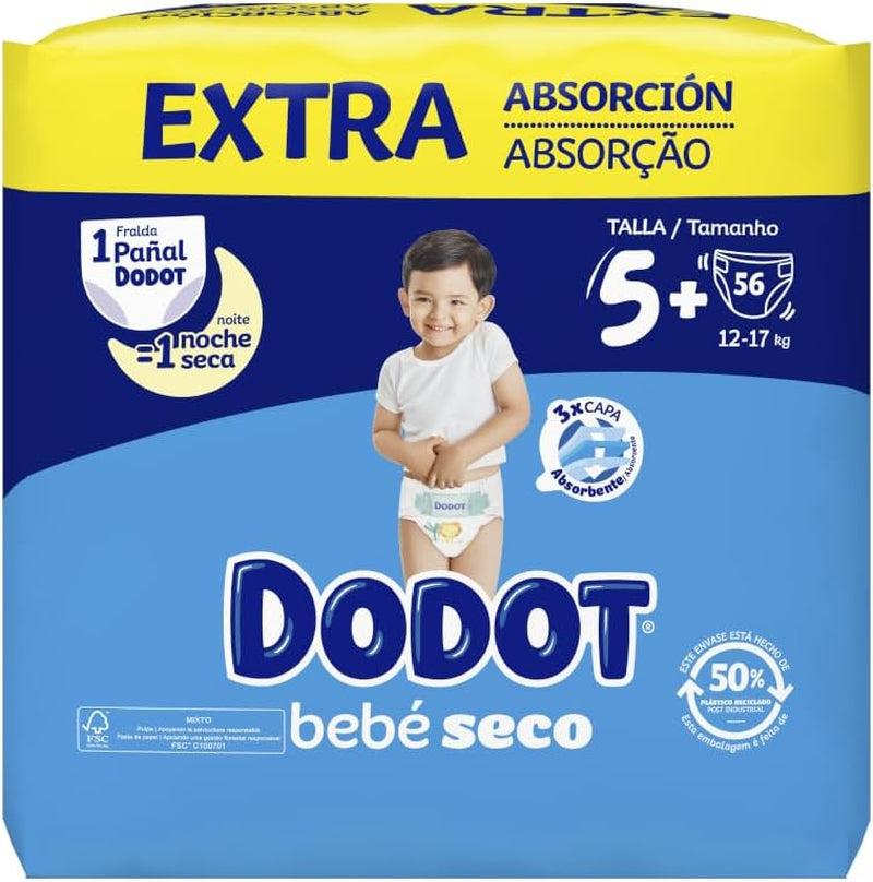 Baby Dry Extra - Pachet Jumbo, mărime 5-56 bucăți
