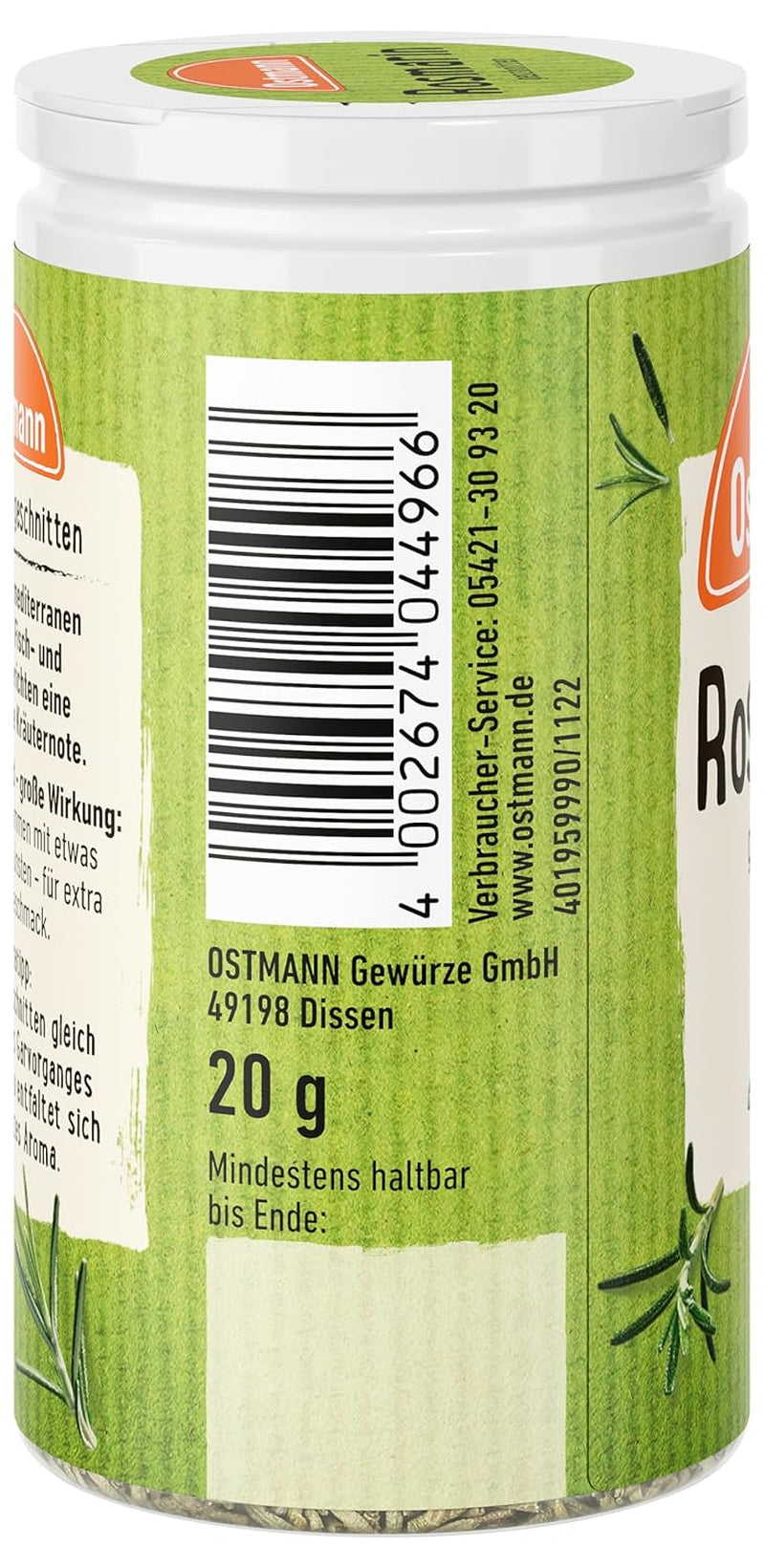 Ostmann Rosmarin geschnitten, 20 g