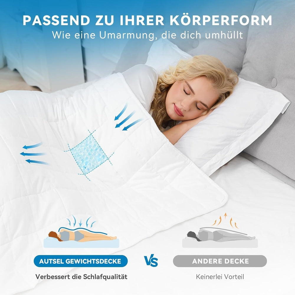 Pătură ponderată 7Kg 135X200Cm, pătură ponderată fabricată din bumbac 100%, pătură ponderată pentru adulți pentru somn profund, pătură grea, pătură de terapie antistres, pătură de relaxare Paturi si Cuverturi Besuche den Autsel-Store