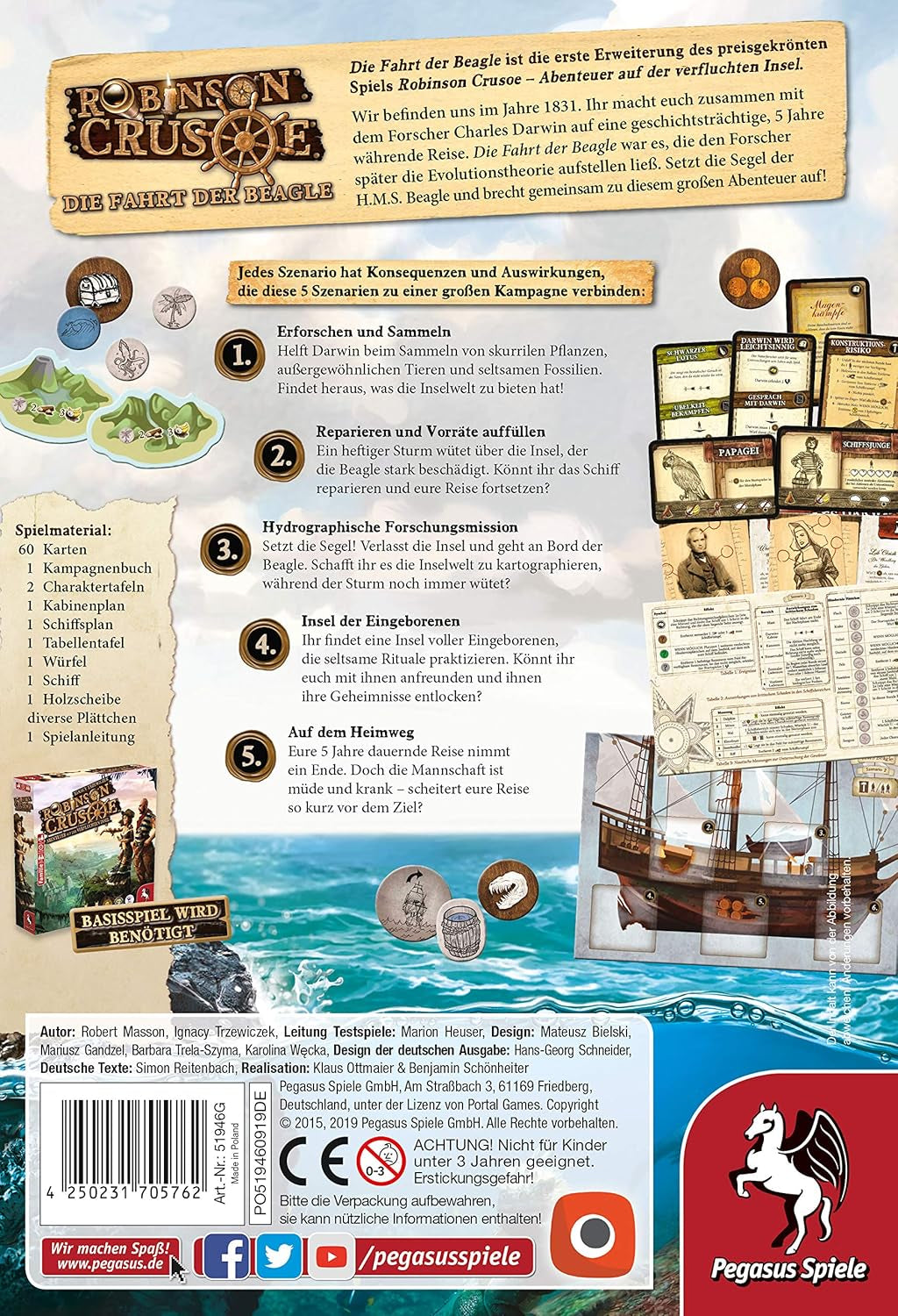 Pegasus Spiele 51946G - Robinson Crusoe Călătoria Beagle-ului (Expansiune), Mediu