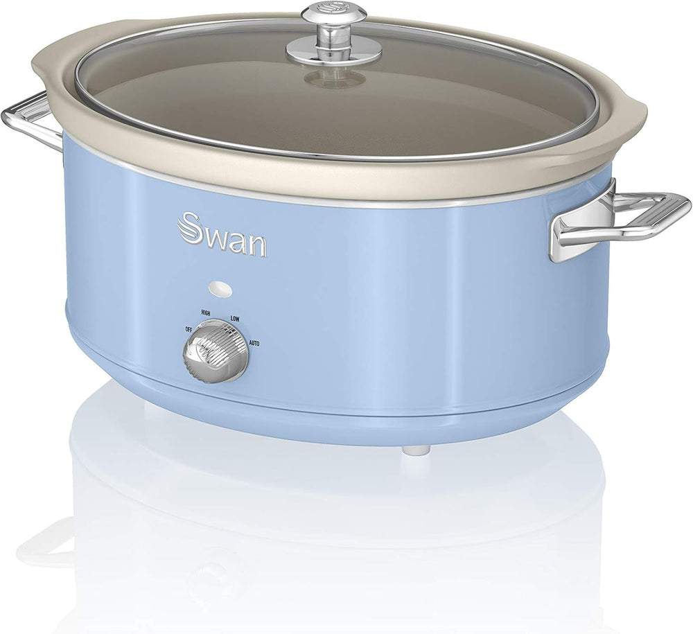 Swan Retro SF17031YELNEW Slow Cooker 6.5 litri, 320W Slow Cooker Naty Shop Albastru
