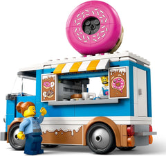 LEGO City Donut Truck - Camion de mâncare de jucărie cu 2 minifigurine de poliție - Jucărie de construcție pentru băieți și fete cu vârsta peste 5 ani - Idee de cadou pentru ziua de naștere și sărbători 60452 Seturi de constructie Besuche den LEGO-Store