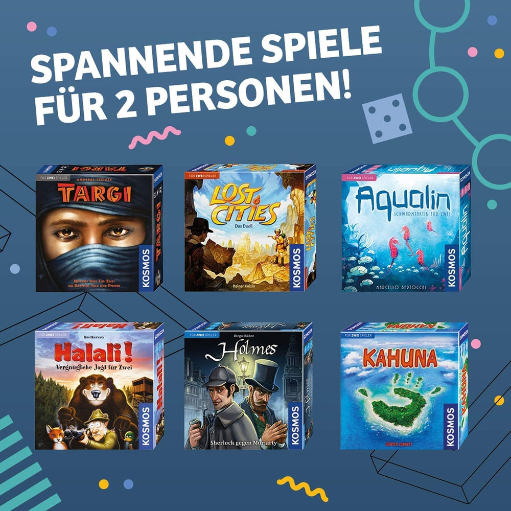 KOSMOS 692766 Holmes - Sherlock vs. Moriarty, Joc pentru doi jucători, Joc Sherlock Holmes, Joc de societate pentru exact 2 jucători cu vârsta de 10 ani și peste, Joc de strategie