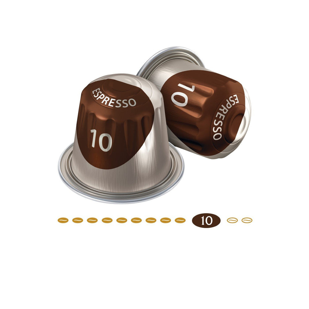 Kaffeekapseln Lungo Intenso, Intensität 8 von 12, 200 Nespresso®* kompatible Kapseln, 10 x 20 Getränke & Kapseln Espresso Intenso, Intensität 10,100 Nespresso®* kompatible Kaffeekapseln, 10x10
