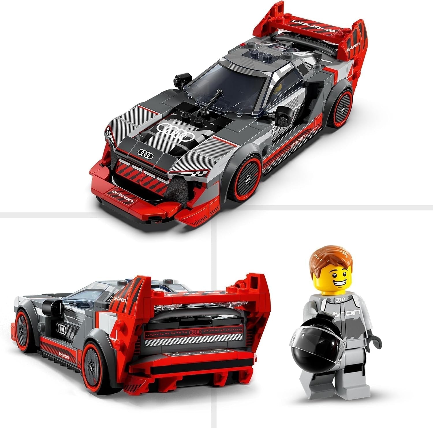 Set de mașini de curse LEGO Speed Champions Audi S1 E-Tron Quattro cu jucării auto pentru a construi, juca și expune, model de mașină pentru copii, cadou pentru băieți și fete de 9 ani 76921 Seturi de constructie Besuche den LEGO-Store
