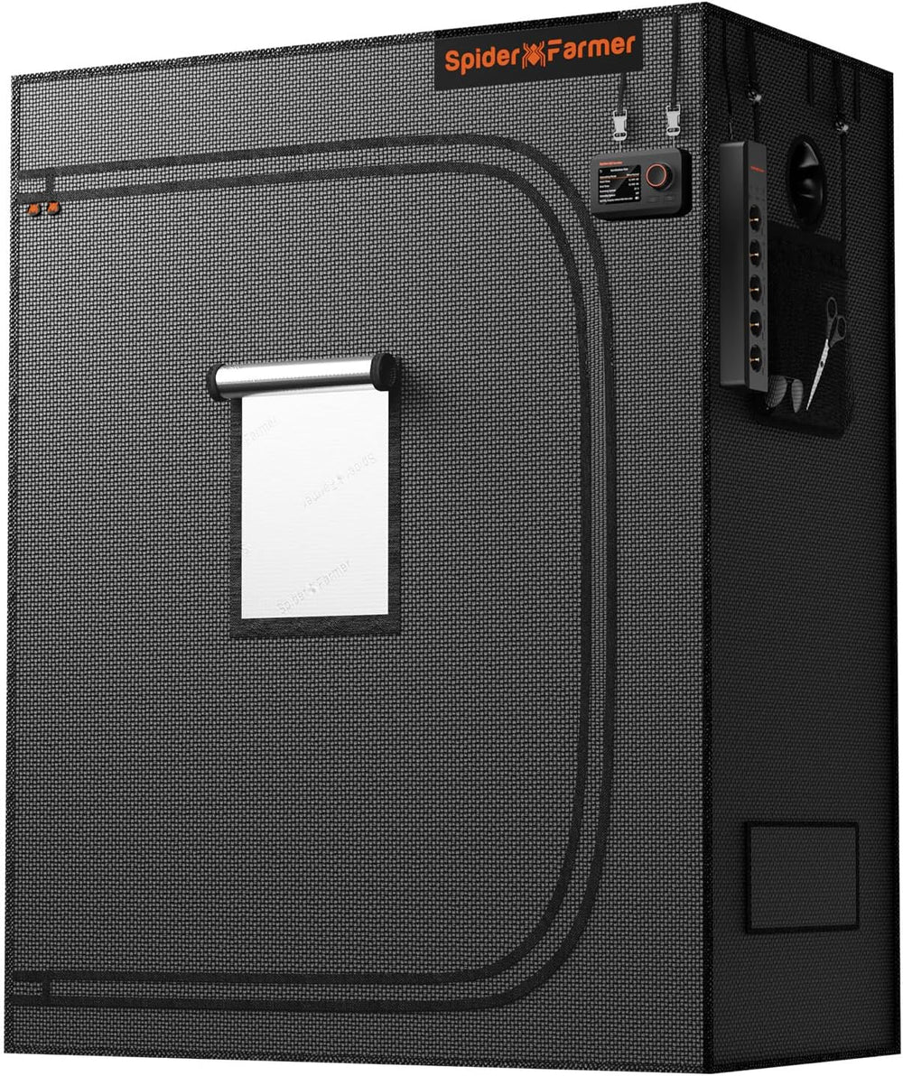 Cort de creștere Spider Farmer Pro 70x140x200 cm, cu ușă rulantă, fereastră de observare, panou de podea detașabil, material textil Mylar 2000D, pentru cultivare hidroponică în interior cu SF4000, G4500, SE4500