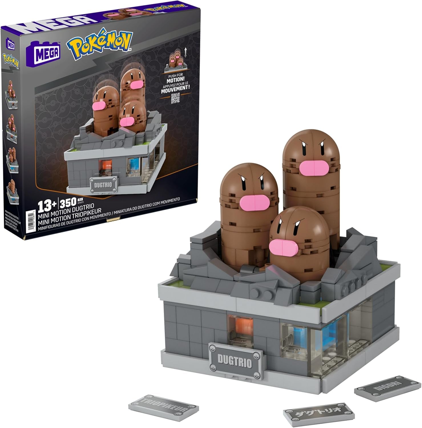 MEGA Pokémon Mini Motion-Golbat - besteht aus 313 Teilen zum Zusammenbauen, enthält versteckten Knopf, mit Flügelschlag Funktion, 13 cm groß, sehr schön zum Ausstellen, HTH72