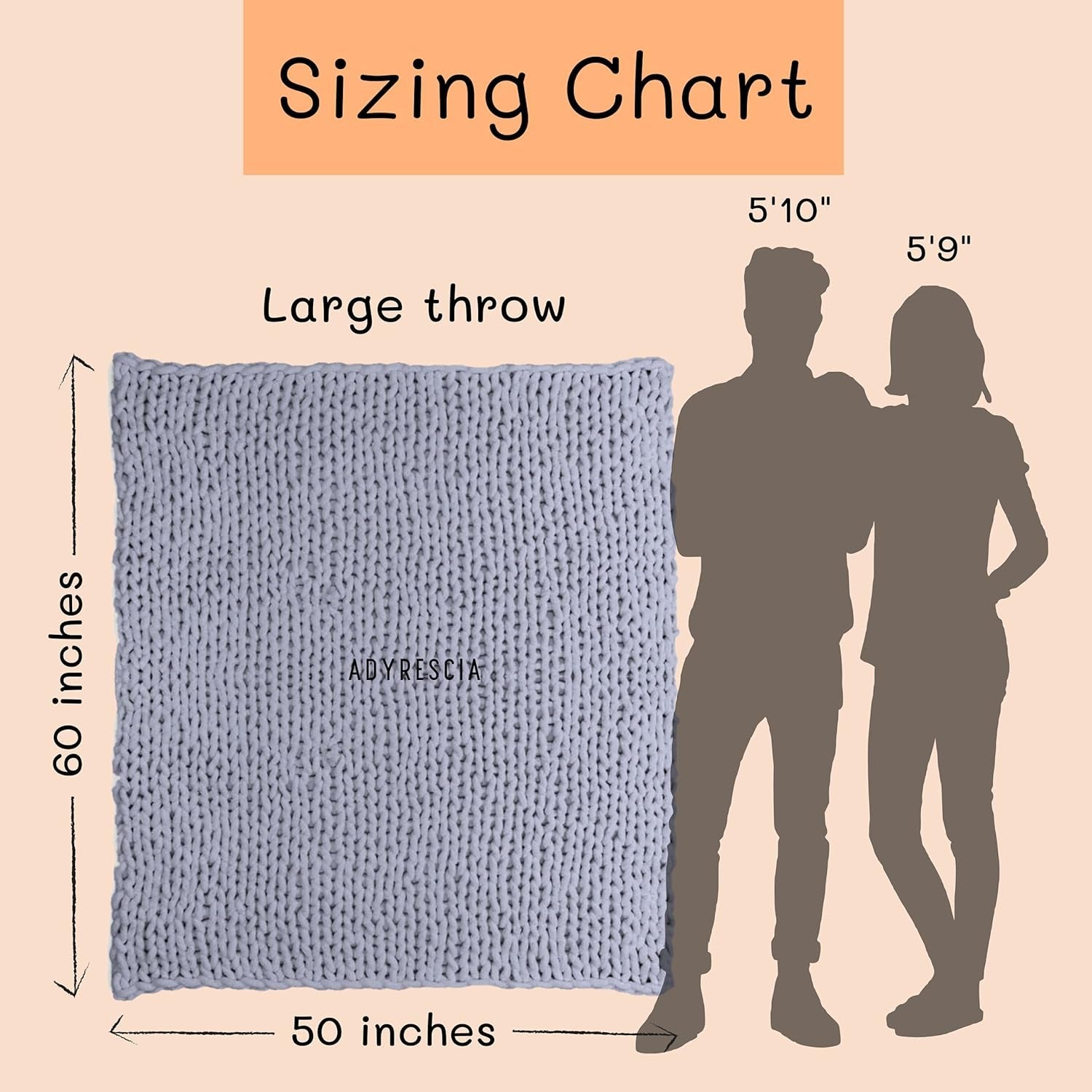 Chunky pătură tricotate, arunca, 100% mână tricotate cu jumbo chenille fire (127 X 152.4 Cm, gri liliac) Paturi si Cuverturi Adyrescia