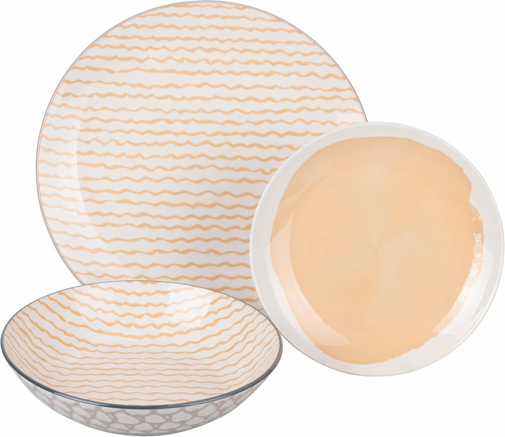 Soho 18-teiliges Geschirrset aus Porzellan, 6 verschiedene Sitzplätze