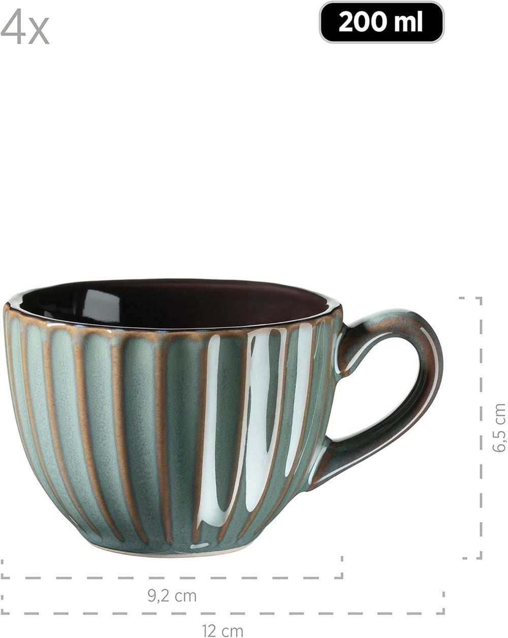 MÄSER 931966 Set de veselă Confino pentru 4 persoane cu aspect vintage modern, serviciu de mic dejun din 12 piese Seturi vesela masa Naty Shop