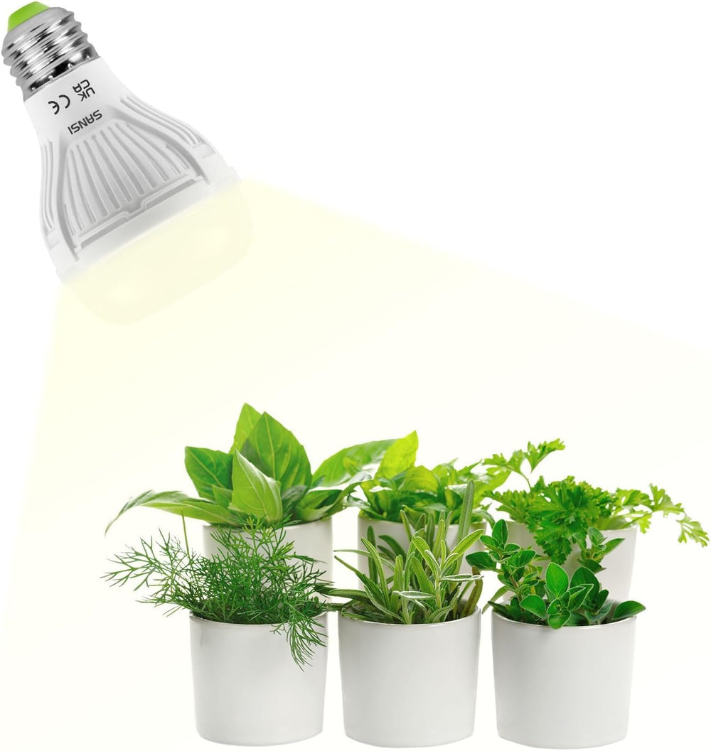 SANSI Lampă LED cu spectru complet de 30W pentru plante de interior, echivalent 250W, lampă de creștere E27 cu PPFD ridicat, lampă de creștere 4000K 660nm cu unghi de fascicul de 60° pentru răsaduri, legume, flori, hidroponie