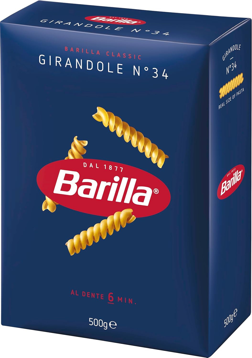 Paste Barilla Classic Girandole nr. 34, făcute din grâu dur de înaltă calitate, întotdeauna al dente (1 x 500 g)