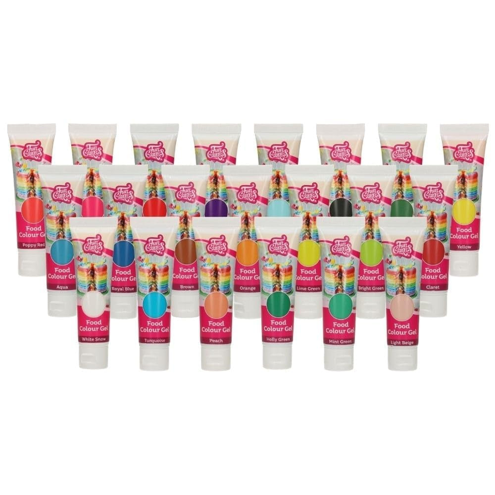 Colorant alimentar Funcakes Verde Aprins, Gel Colorant Alimentar Foarte Concentrat pentru Aluat, Cremă, Fondant și Marțipan. Dozare ușoară. Picătură individuală pentru a crea culori vibrante. Halal. 30 g.