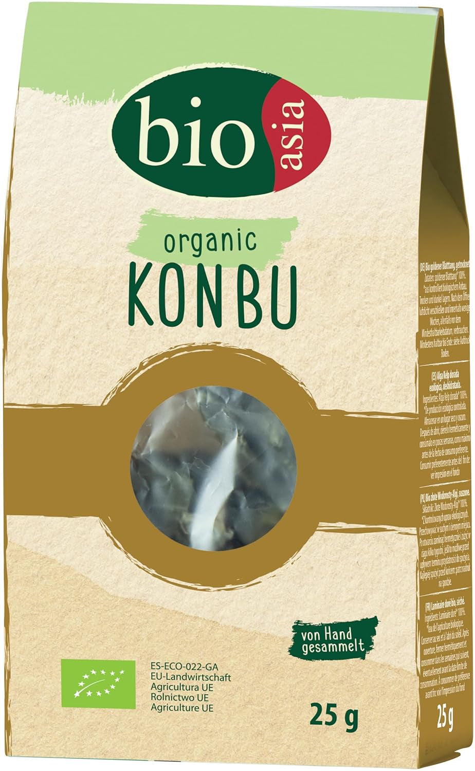 BIOASIA Bio Konbu, 100% natürliche Algen, ideal zur Aromatisierung von Suppen, Brühen & Aufgüssen, 1 x 25 g
