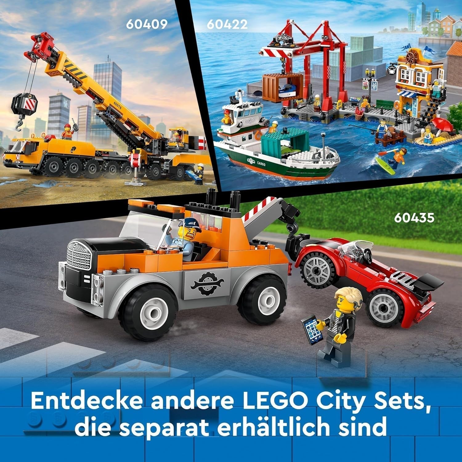 LEGO City Crawler Excavator, excavator de jucărie pentru copii de la 8 ani, jucărie de construcție cu model de excavator, camion construibil cu accesorii și 3 minifigurine 60420 Seturi de constructie Besuche den LEGO-Store