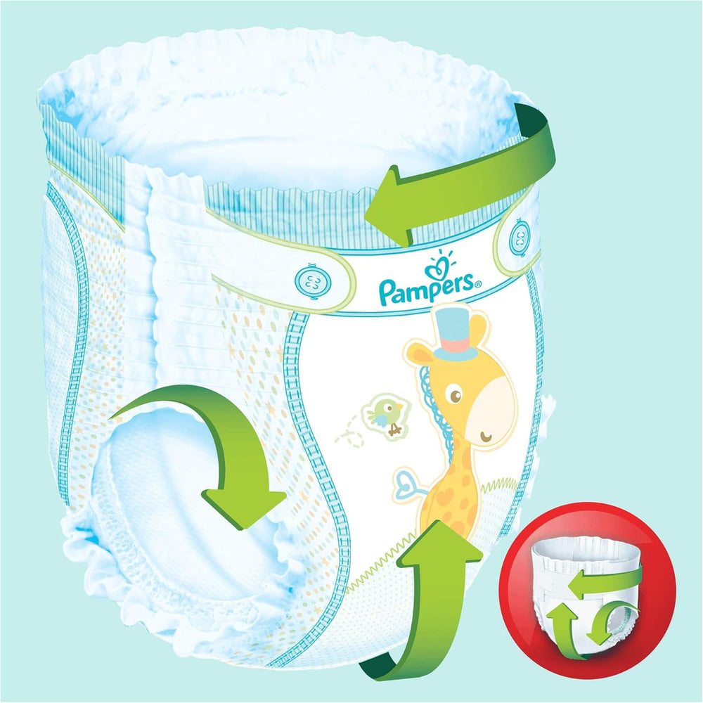 Pampers (Versiunea Veche), Chiloți, Mărimea 4, 9kg-15kg, Pachet de trei (1 x 88 scutece)