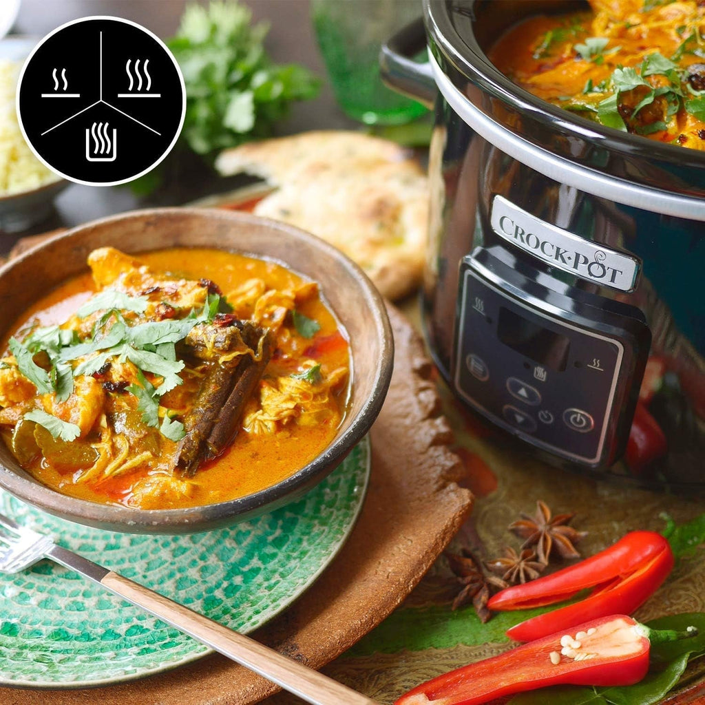 Slow cooker digital Crockpot, funcție de menținere la cald, 2,4 litri (1-2 persoane) Slow Cooker Naty Shop