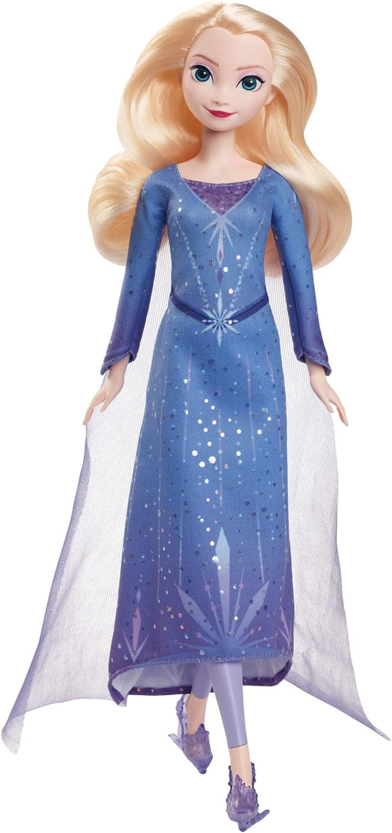 Mattel Disney The Ice Queen Elsa Doll, The Ice Queen Doll, păr blond pieptănat, mobilă, pantofi detașabili, cadouri Disney, jucării de la 3 ani, HLW47 Papusi Naty Shop Elsa look de înghețată