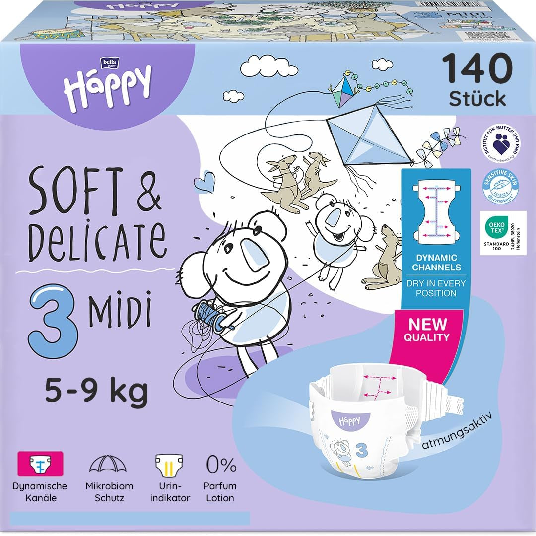 Scutece Bella Baby Happy Premium, mărimea 6, Junior Extra, 15+ kg, 96 de bucăți, sigiliu DERMATEST și OEKO-TEX, scutece de unică folosință pentru bebeluși