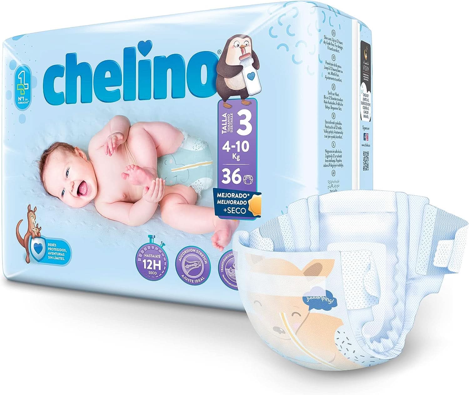 Chelino, mărimea 3 (4-10 kg), 36 scutece Mama si Copilul Naty Shop